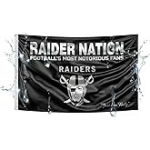 3x5 Feet Raiders Nation Single Sided Flag with 2 Brass Grommets - Polyester Banner for Garage Man Cave Wall Decoration - Raiders Nation USA American Country - Indoor or Outdoor or Home Décor