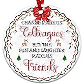 Sportyzen 2025 Christmas Ornament - Chance Made Us Colleagues Ceramic Ornament for Coworker, Present Idea for Holiday Decoration