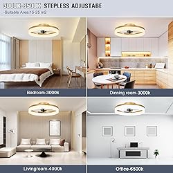 VOLISUN Low Profile Ceiling Fans with Lights and