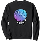 Aries Zodiac Star Sign Watercolor Horoscope constellation Sweatshirt