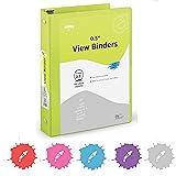 ½ Inch 3 Ring Binder .5 inch Green Clear View