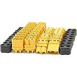 Amass 10 Pair XT60H Bullet Connector Plug Upgrated of XT60 Sheath Female & Male Gold Plated for RC Parts … … …