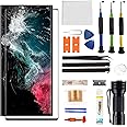 Zgxhga for Samsung Galaxy S22 Ultra Screen Replacement,Replacement Screen for Galaxy S22 Ultra Series 6.8 inch,Glass Replacement Kit with Repair Tools,Waterproof Adhesive(NO OLED & Touch Digitizer)