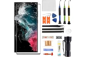 Zgxhga for Samsung Galaxy S22 Ultra Screen Replacement,Replacement Screen for Galaxy S22 Ultra Series 6.8 inch,Glass Replacement Kit with Repair Tools,Waterproof Adhesive(NO OLED & Touch Digitizer)