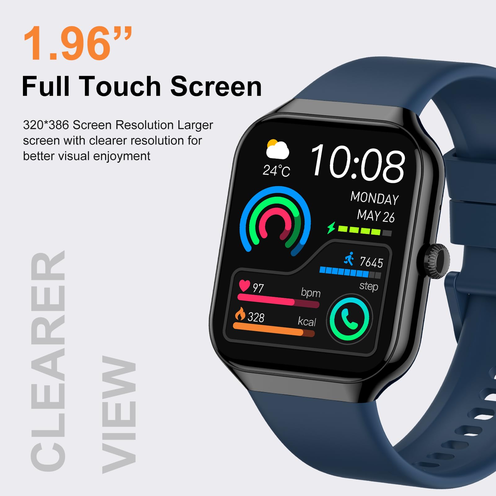 Smart Watch for Men Women Answer/Make Calls, 1.96