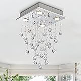 Bestier Chrome Modern Crystal Square Raindrop