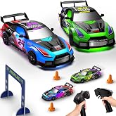 Geyiie Remote Control Cars, 2-Pack RC Cars for Boys Girls Age 8-12 | 2-Player Racing Set, Race Course Set,1:24 Scale, 4WD RC Drift Cars, Extra Grip tires, Up to 70 Minutes Per Car, Indoor Racing