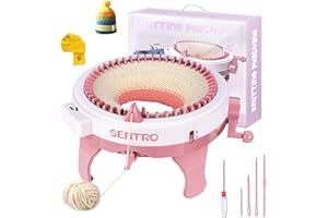 LOJAX 48 Needle Knitting Machines, Knitting Loom Machine with Row Counter, Efficiently DIY Knitting Board Rotating Machines, Portable Scarf Hat Socks Gloves Toys for Adults and Kids