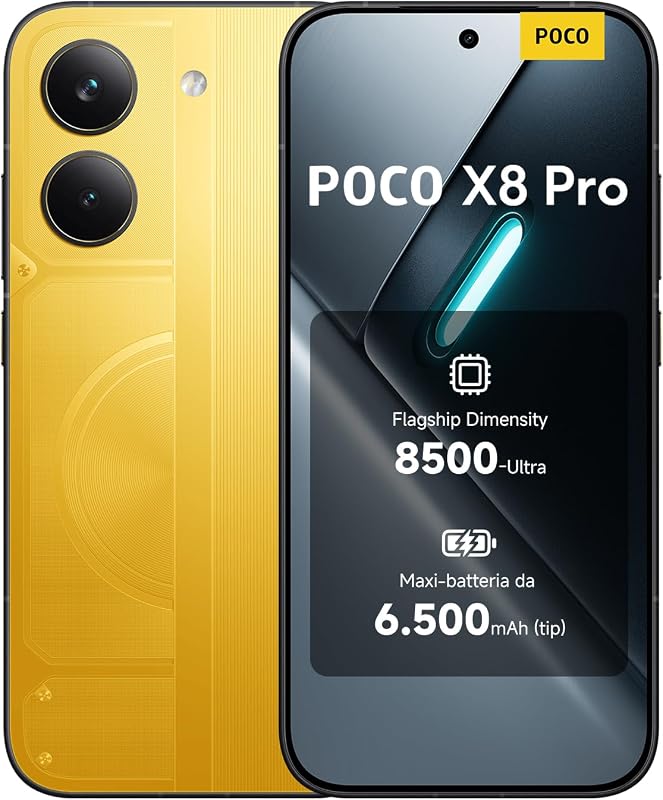 POCO X8 Pro, Smartphone 12+512GB, Giallo, Dimensity 8500-Ultra