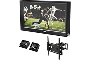 Ageszoe 50-55 inch Weatherproof Outdoor TV Cover with Lock, Hard and Durable, Clear Dust-Proof Television Enclosure for Outside, Adjustable TV Wall Mount Bracket Included