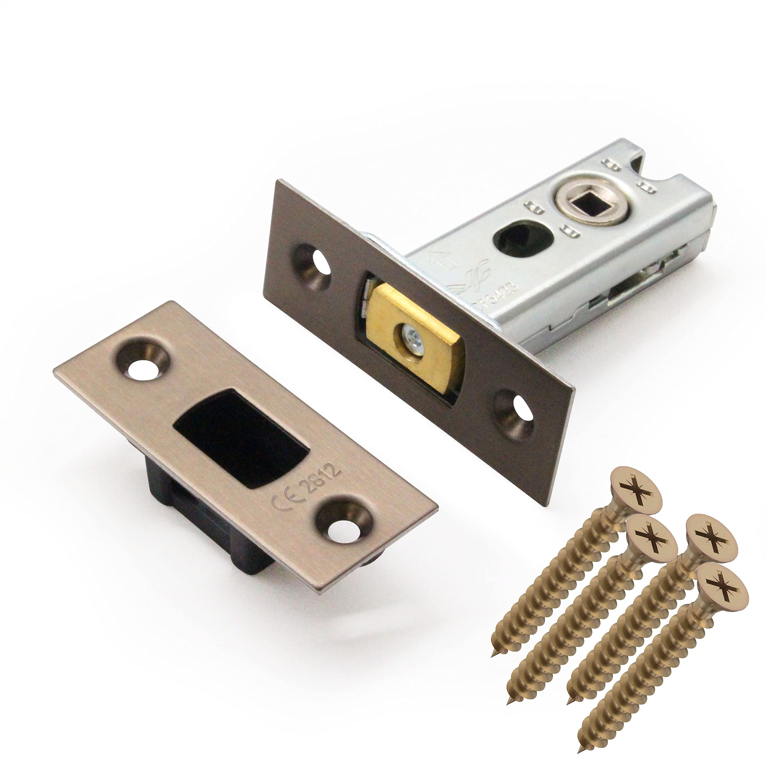 EAI Tubular Deadbolt for Bathroom | 76mm Case 57mm Backset | Antique Brass