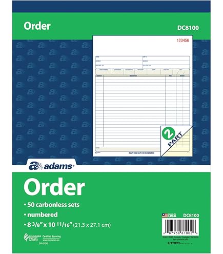 Adams Invoice Book 2 Part Carbonless 8.38 X 7.19 Inches 50 Sets per Adams Invoice Book 2 Part Carbonless 8.38 X 7.19 Inches 50 Sets per