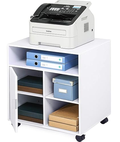 Fitueyes Large Mobile Printer Stand Printer Table On Wheels Office