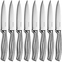 D.Perlla Steak Knive Set, Micro Serrated Steak Knife Set of 8, High Carbon Stainless Steel Steak Knives Never Need Sharpening