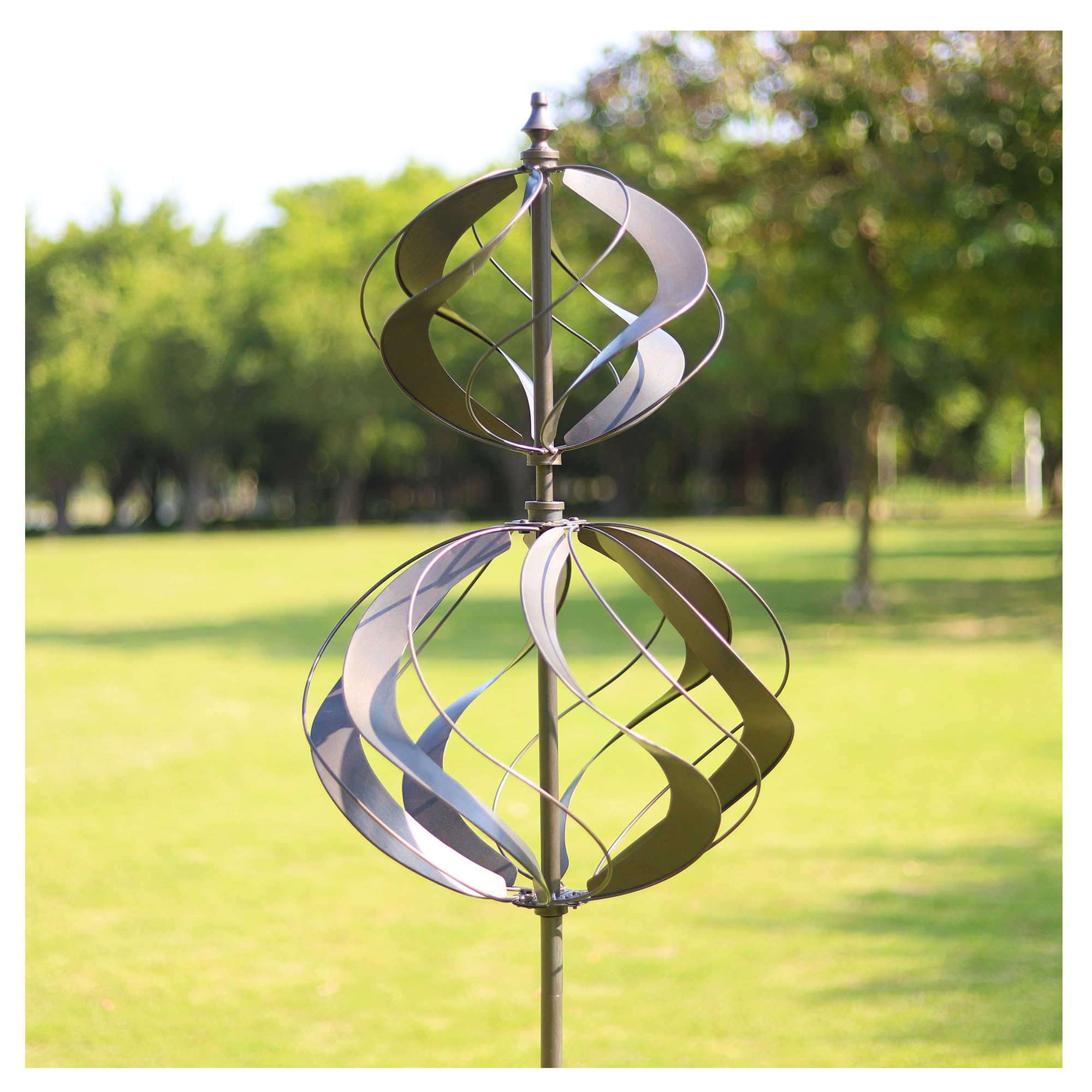 Photo 1 of ***Rusty***Winwindspinner Wind Spinners Outdoor Metal - Large Kinetic Wind Spinner for Yard Garden, Windmills Lawn Ornament Décor for Lawn Patio (Height 84")
