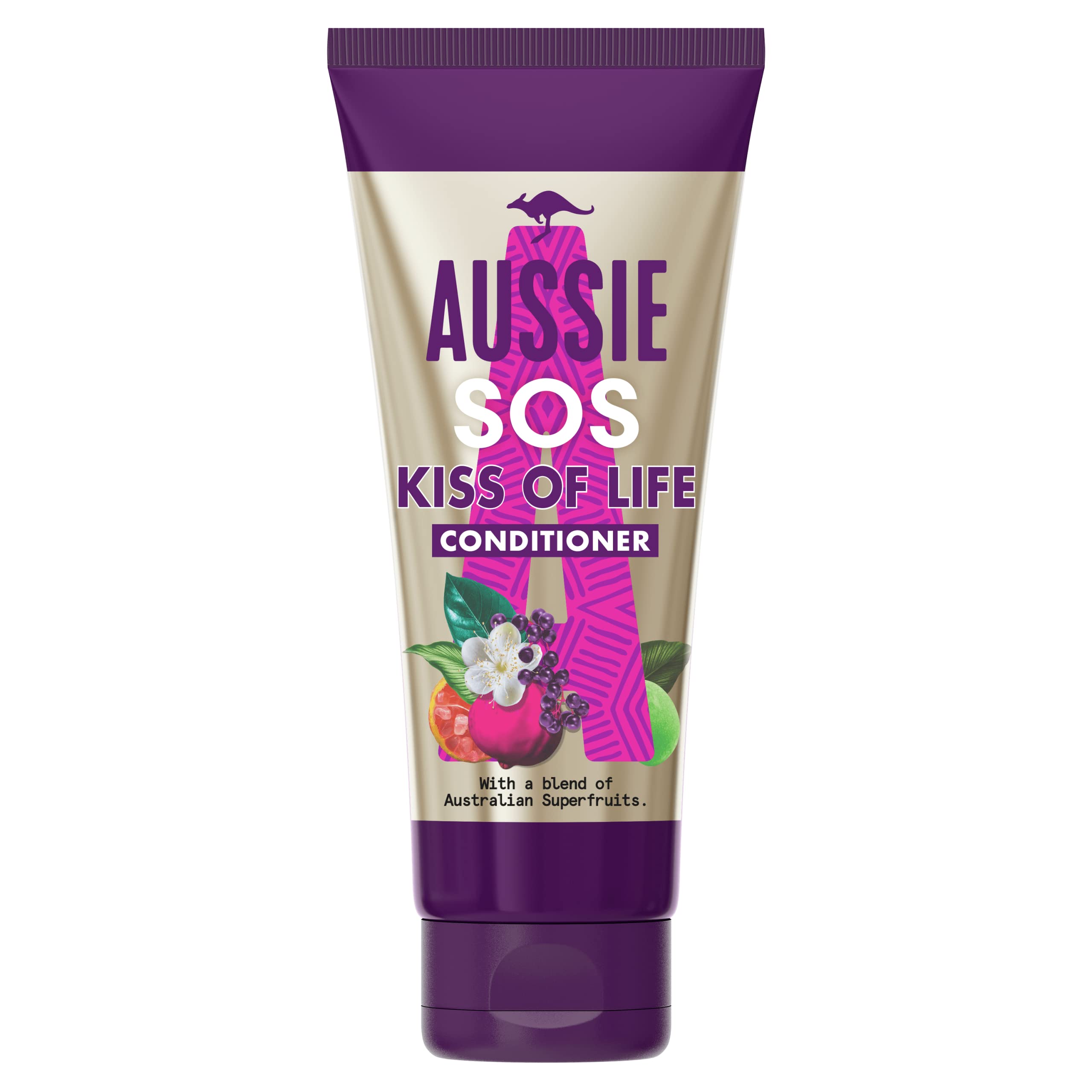 Aussie Conditioner SOS Kiss Of Life Vegan Hair Repair Treatment, For Dry Damaged Hair Repair Treatment With A Blend Of Australian Superfoods, 200ml