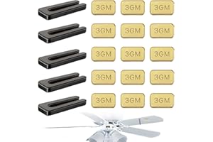 YFANITI 20 Pcs Ceiling Fan Balancing Kit, 5 Sets High Calibration Blade Balance Tool Including 5 Pcs Resilient Clips and 15 Pcs Metal Self-Adhesive 3G Weight,Fan Balancing Kit