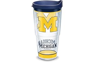 Tervis Made in USA Double Walled University of Michigan UM Wolverines Insulated Tumbler Cup Keeps Drinks Cold & Hot, 24oz, Tradition