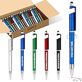 Hayunfiys 50 Pcs Inspirational Pens Batch, Motivational Ballpoint Pen with Stylus Tip Funny Ink Pens Bulk Inspirational Gifts for Women Coworkers Office Supplies Black Ink