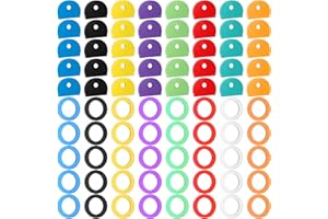 Vibit 80 Pack Key Caps Covers 1 Inch Standard & 0.95 Inch Round Key Caps Set 2 Styles Key Head Protectors for Small Regular Round Flat House Keys (Not Suitable for Square or Odd-shaped Keys), 8 Colors