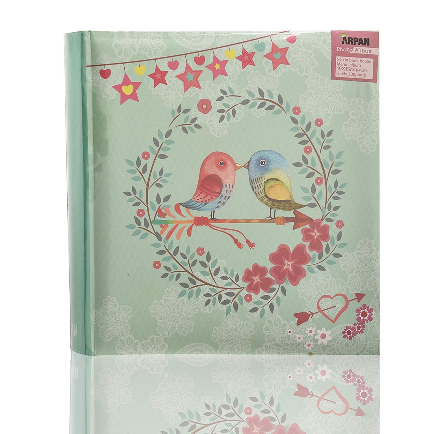 ARPAN Vintage Bird Photo Album 6x4 for 200 Photos – Slip In Memo Album with Writing Space, Index Page & CD/DVD Pocket, Large Picture Album for Photo Storage