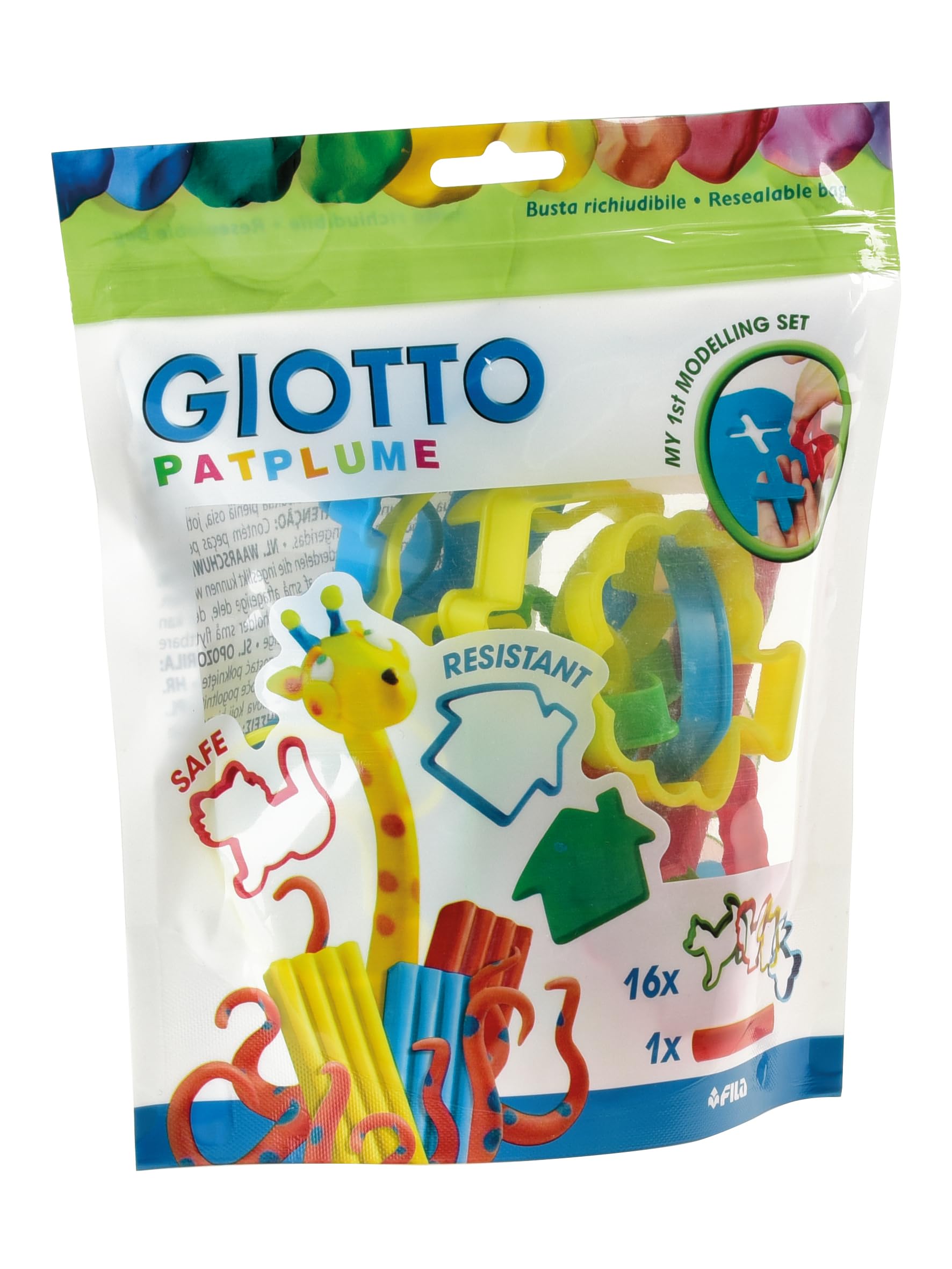 GIOTTO Patplume Modelling Clay Cutters, 16 Assorted Shapes, For Children, Parties and Schools