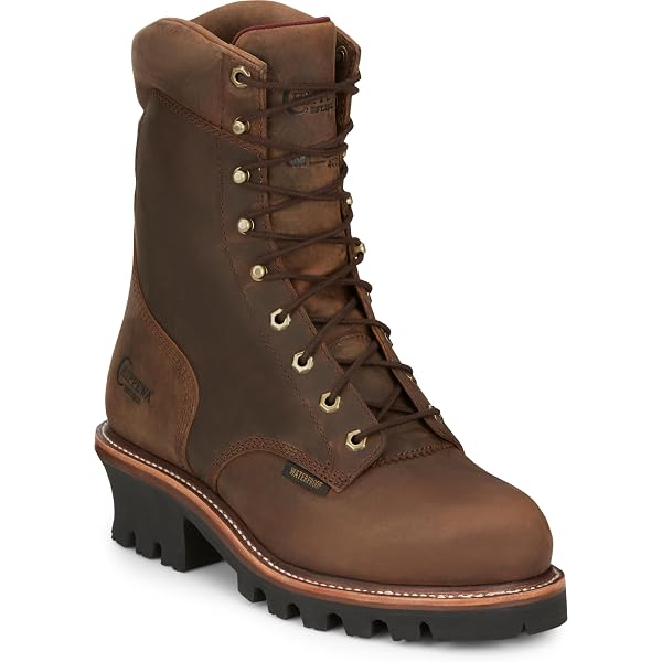 Vtg 9” Moc Toe Work Logger Boots Vibram Sole USA Chippewa Style Mens Size 10 Vintage 60s 70s Chippewa Logger Boots, Brown Leather Work  main image 4