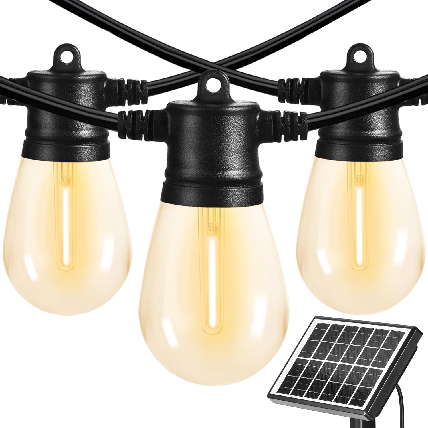 Photo 1 of SUNTHIN 100ft Solar String Light Outdoor, USB Rechargeable Patio Solar Outdoor Lights with Waterproof & Shatterproof 30 LED Bulbs for Backyard, Porch, Garden, Pool, Party, Camping