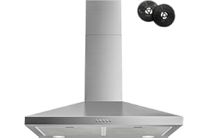 FIREGAS Range Hood 30 Inch, Stainless Steel Wall Mount Kitchen Hood 450 CFM with 3 Speed Exhaust Fan, Ducted/Ductless Convertible, Stove Vent Hood for Kitchen with Aluminium Mesh and Charcoal Filters