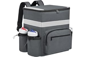 ZFZGFRCS Food Delivery Backpack Pizza Delivery Bag Insulated Delivery Bag with Cup Holders, Delivery Backpack with Support Boards for Bike Delivery, Food Delivery Bag for Carry HOT/COLD (Gray)
