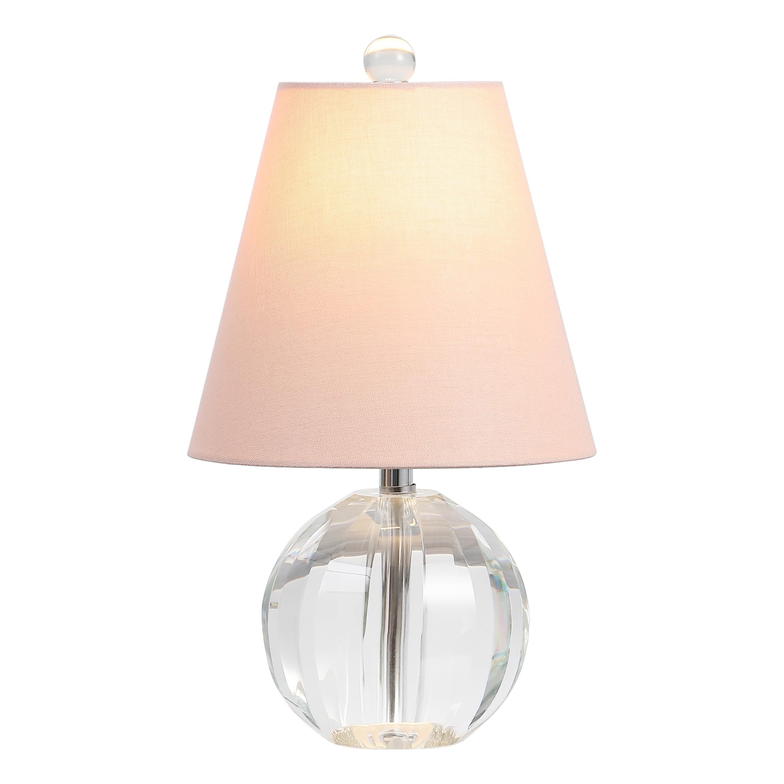JONATHAN Y JYL2079C Goddard 16″ Crystal Ball/Metal LED Table Lamp for Bedroom, Living Room, Office, College, Book Case, Nightstands and Coffee Table, Clear/Pink