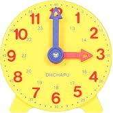 DHCHAPU Student Kids Learning Clock Time Teacher Gear 4 Inch 12/24 Hour Telling Time Toy Teaching Clock Educational Clock for Classroom &amp; Homeschool