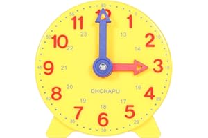 DHCHAPU Student Learning Clock Time Teacher Gear Clock 4 Inch 12/24 Hour