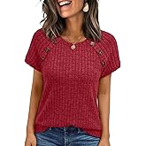 AUTOMET Women's Short Sleeve Shirts Business Casual Blouses Dressy Work Tunic Tops 2026 Spring Sweaters Fashion Clothes