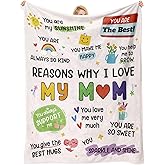 Stelogiift Mom Birthday Gifts, Unique Birthday Gifts for Mother - Flannel Throw Blanket 60"x50"- Mother's Christmas Valentines Day Gift for Moms, Best Mom Ever Blanket to Mama from Daughter Son