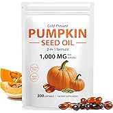 Pumpkin Seed Oil with Saw Palmetto, 300 Softgels | Cold Pressed Pure Virgin Oil, Supports Prostate Health, Hair Growth & Bladder Function | Rich in Fatty Acids, Phytosterols, Non-GMO, Gluten Free
