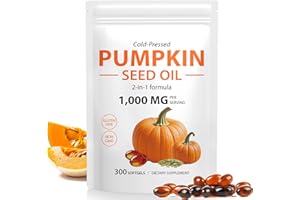 XAARTY Pumpkin Seed Oil with Saw Palmetto Capsules, 1000mg Per Serving, Cold-Pressed Extract, Essential Fatty Acids & Phytosterols, Non-Gmo, Supports Hair Growth & Bladder & Prostate Health, 300 Softgels