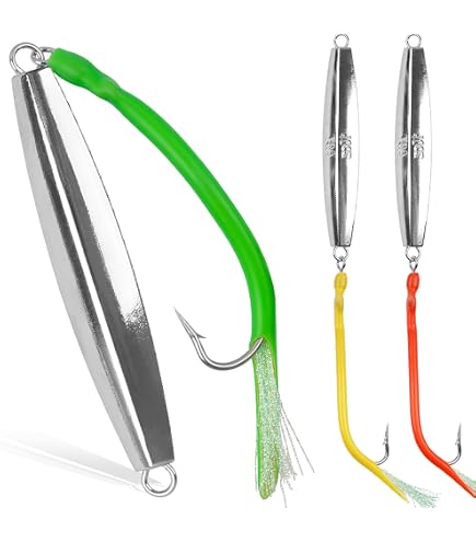 ava 007 fishing lure Generic Diamond Jig Man 6- A-007 Type Diamond Jigs 1 oz.with 3/0 Stainless Steel Hooks, Chrome : Sports & Outdoors Size:3 oz Fiber braid to braid knot, Stainless Steel Hook