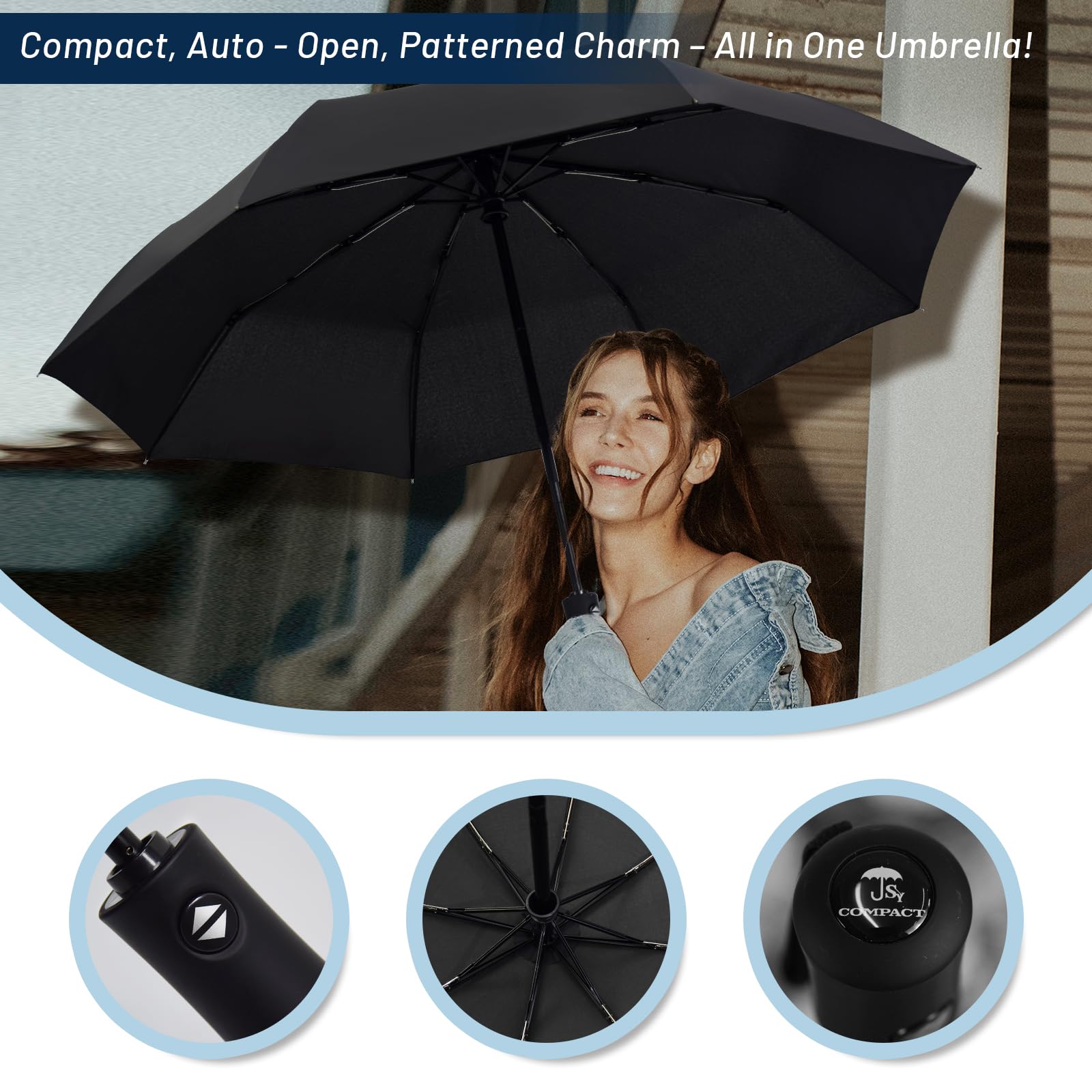 SY COMPACT Travel Umbrella Windproof Automatic Umbrellas Small Compact UV Sun Protection Factory Outlet Umbrella