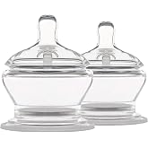 PopYum Stage 3 Fast Flow Anti-Colic Nipples, 2-Pack, 6+ Months | 100% Soft Silicone, Natural Latch, Breast-Like, Bottle Replacement Nipple