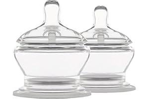 PopYum Stage 3 Fast Flow Anti-Colic Nipples, 2-Pack, 6+ Months 100% Soft Silicone Natural Latch Breast-Like Bottle Replacement Nipple