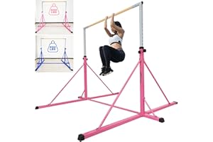 SELIYOO Gymnastics Bar for Kids Adults Ages 5-25,6FT Width ,7.2 FT Base Length ,Gymnastic Horizontal bar,Kip bar For Real Gymnastics,Height Adjustable 49.2" to 68.9",Competition Gymnastics Equipment For Home Gym 500LB Capacity