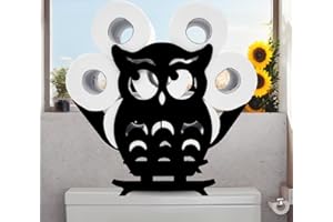 EUIROET Black Owl Metal Toilet Tissue Holder,Animal Paper Holders,Decorative Metal Paper Holder,Funny Toilet Paper Storage for Bathrooms,FreeStanding Metal Toilet Paper Organizer Hold Extra 8 Rolls