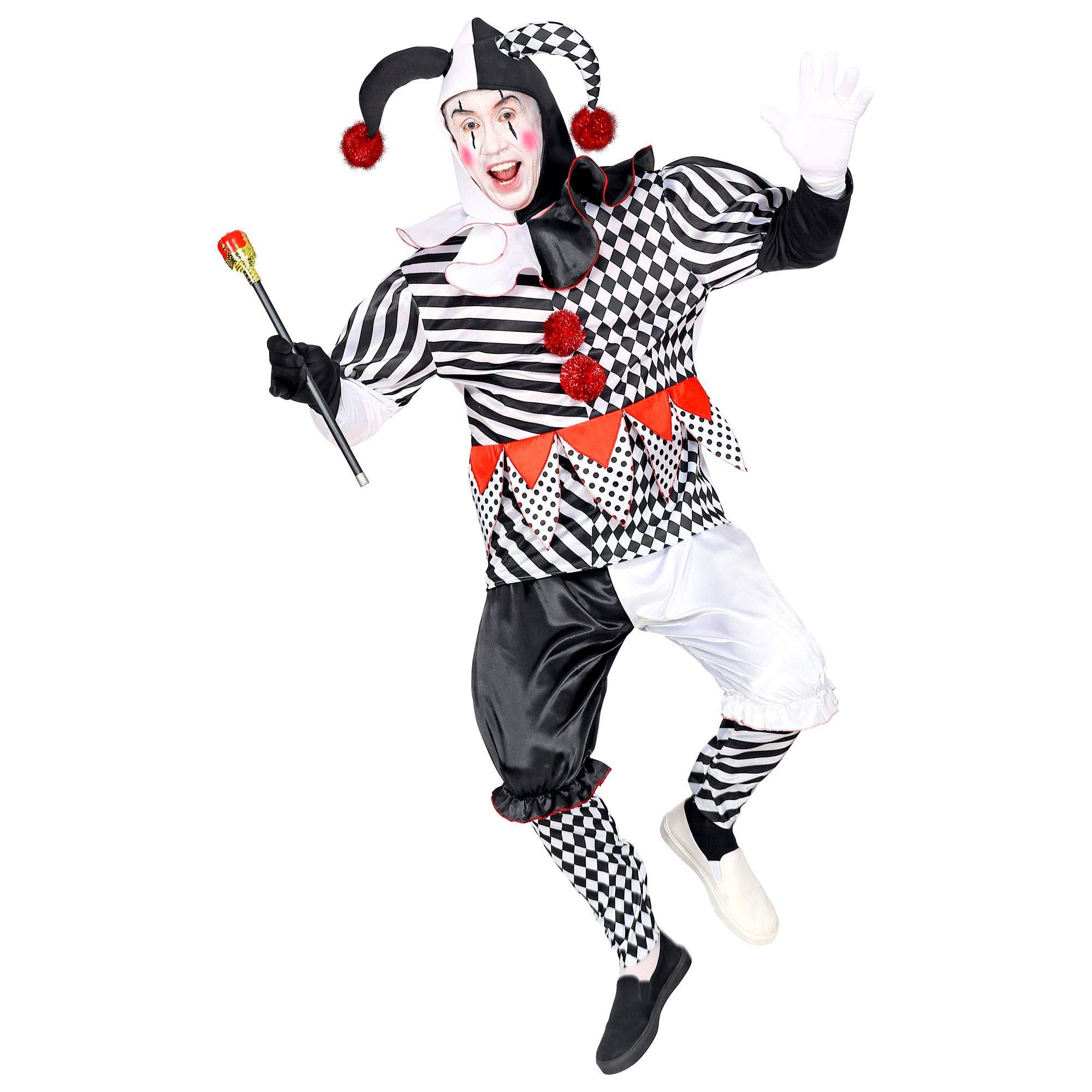 Widmann 09503 Harlequin Costume Men's Black/White L