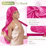 BONNET QUEEN Silk Bonnet for Sleeping Long Hair & Braids Pink view 5