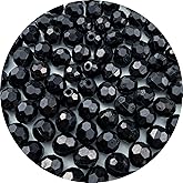 YHYPOCI 800pcs 6mm Acrylic Round Crystal Faceted Beads for Crafts Spacer Beads for Jewelry Making Necklaces Bracelets Earrings DIY Decoration(Black)