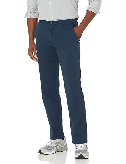 Amazon Essentials Mens Straight-Fit Casual Stretch Chino Pants, Dark Navy, 31W x 32L