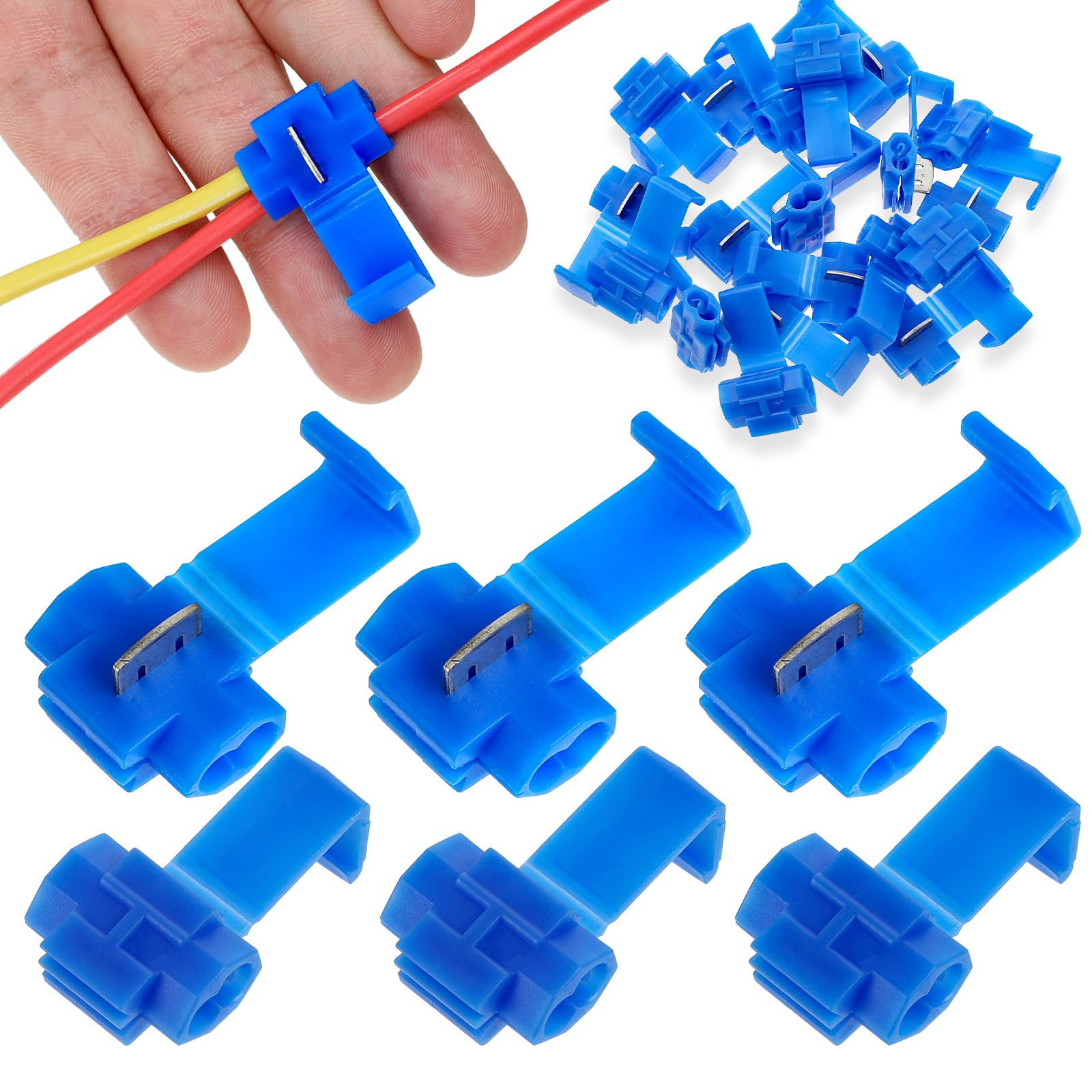 60 Pcs Electrical Wire Connectors Solderless Wire Connectors 18-14 AWG Quick Splice Wire Connectors Snap Electrical Wire Connector Cold Pressed Insulated Wire Crimp Connectors