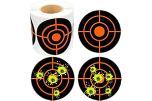 SAIDIANRK 250 Pcs Shooting Target Stickers, 3" Splatter Targets, Circular Self Adhesive Splatter Targets, Yellow Instantly Visible, Suitable for Pellet Gun, Rifle, Airsoft Shooting Practice