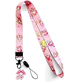 FBTLDS My Malody Lanyard for Keys and Women, Lanyards for ID Holder,Cute Kawaii Anime Pink Lanyard